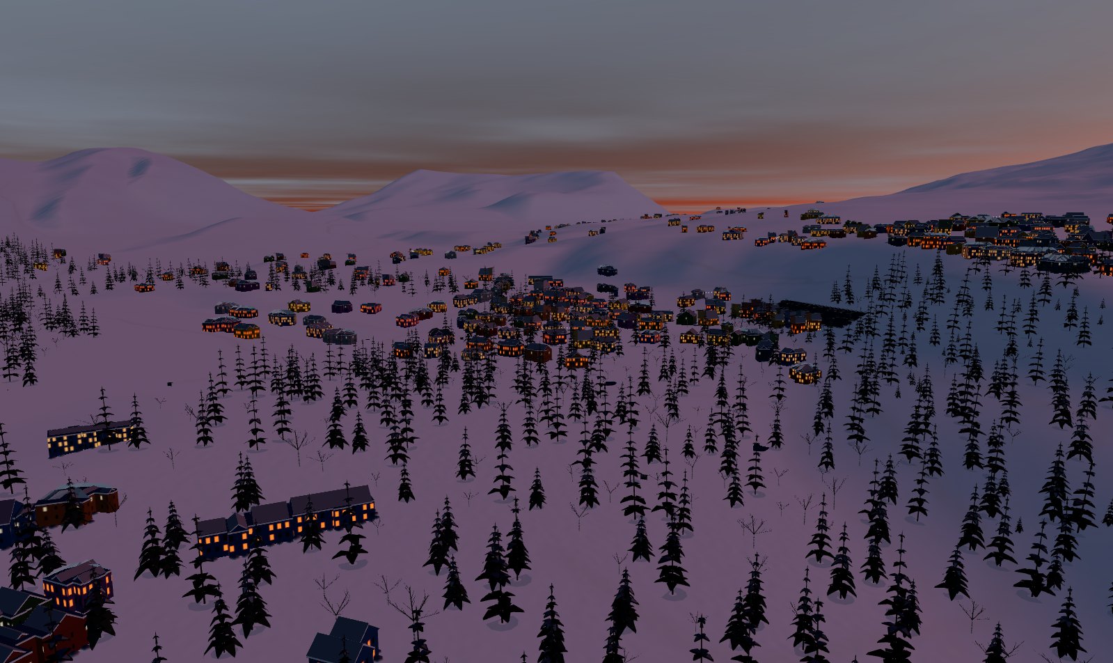The base village built from surveyed footprints