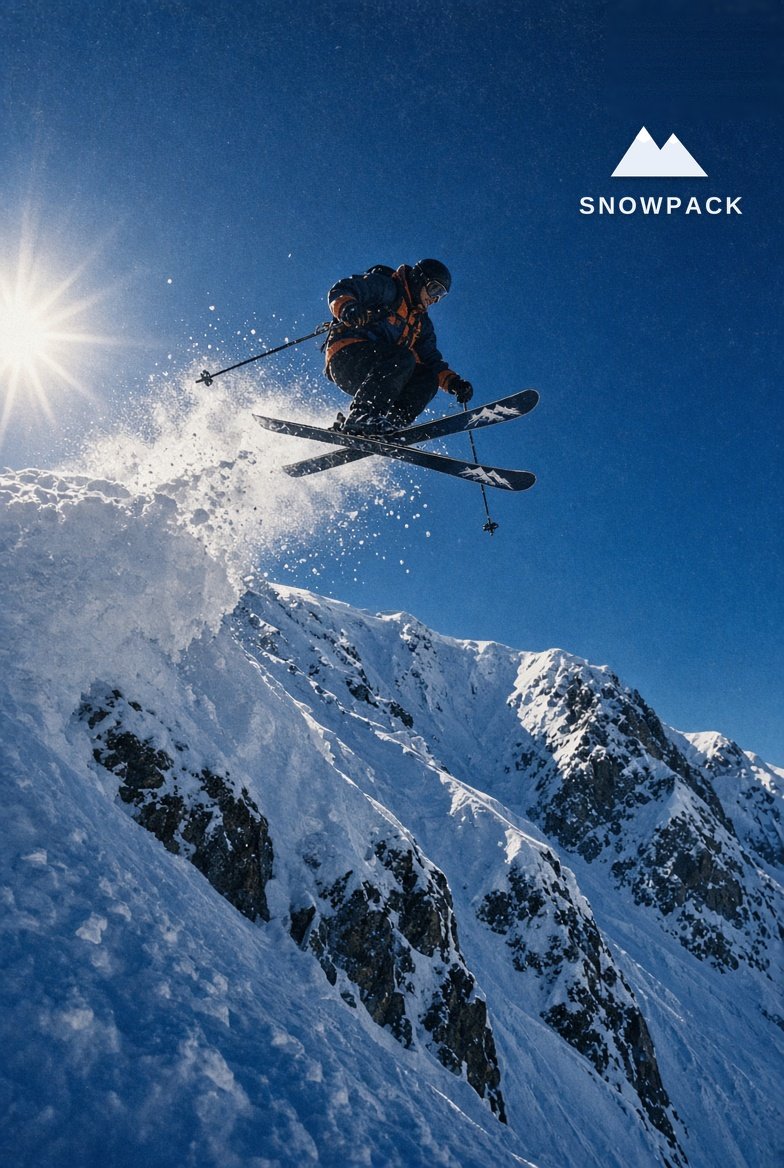 A skier off a cornice with the sun behind them