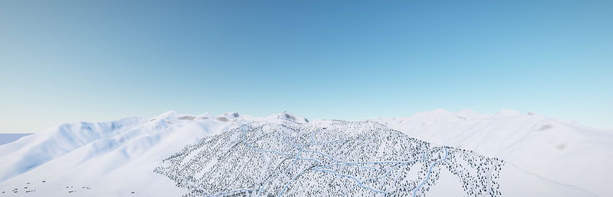 The Tetons above Jackson Hole in mid-morning light, drawn from the measured terrain