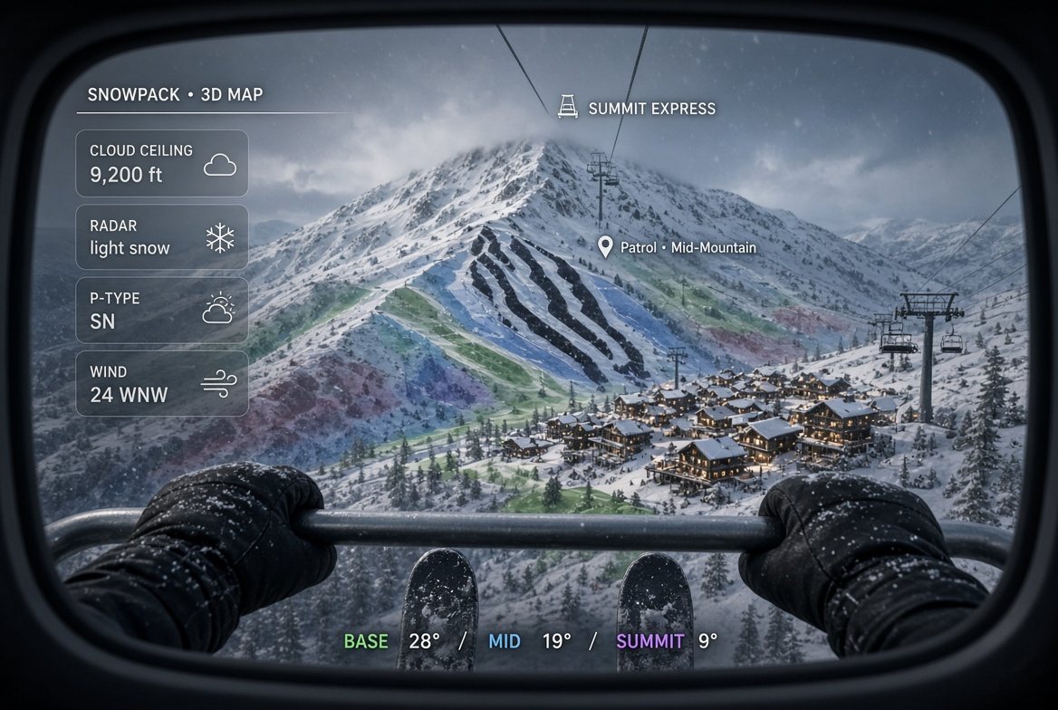 Riding a chairlift
