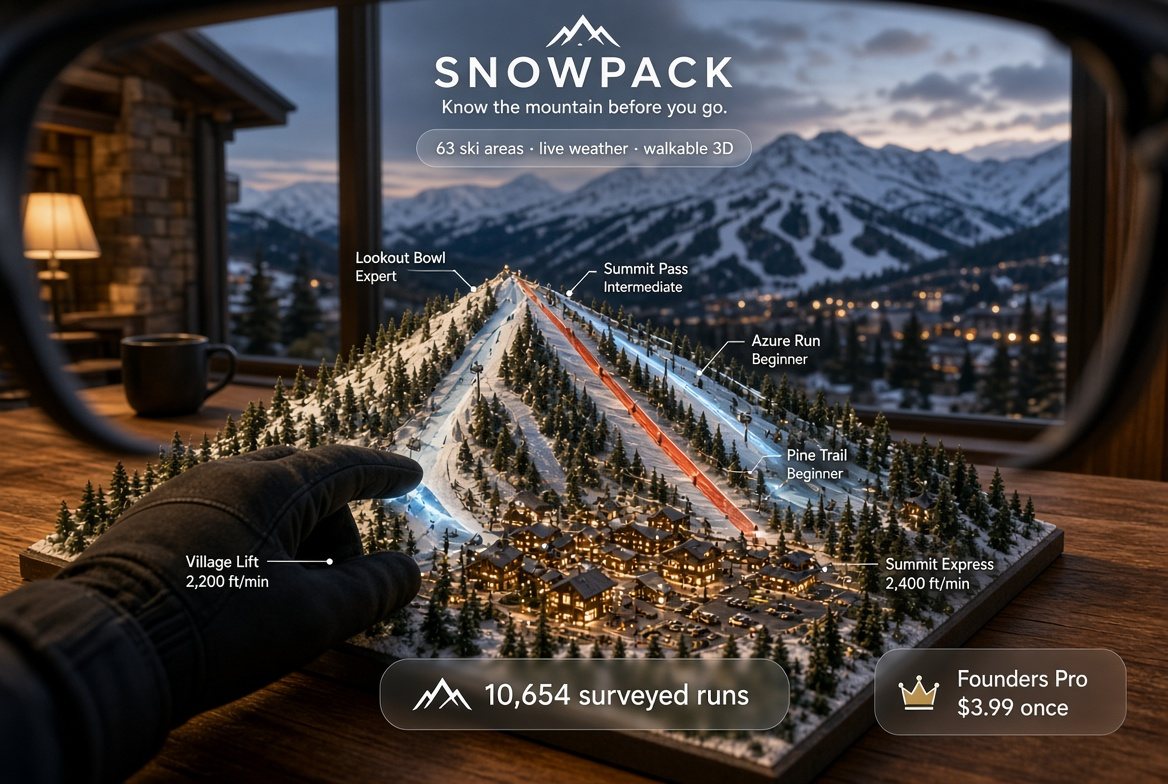 The mountain as a tabletop model seen through a headset
